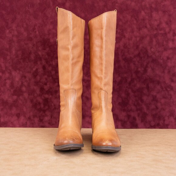 Sam Edelman Women Penny Riding Equestrian Tall Tan Leather Boots size 10 - Picture 1 of 11